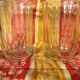 2 antique glass jam jars with ribs