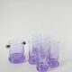Set consisting of 5 cocktail glasses and an ice bucket, purple and chrome, made in Italy, 1960.