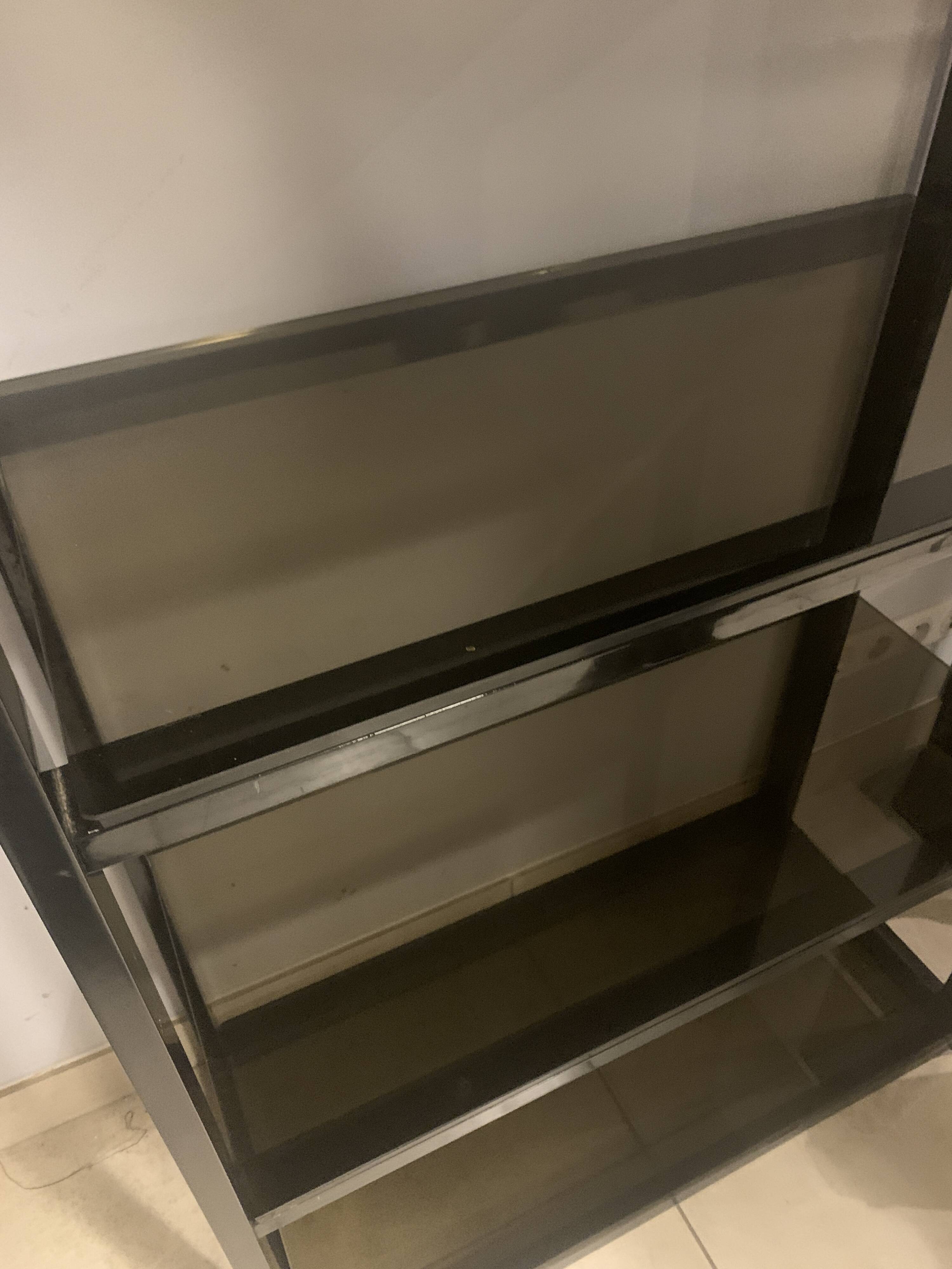 Chrome metal and opaque glass shelf 20th century