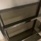 Chrome metal and opaque glass shelf 20th century