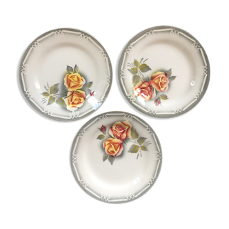 Lot de 3 assiettes Digoin