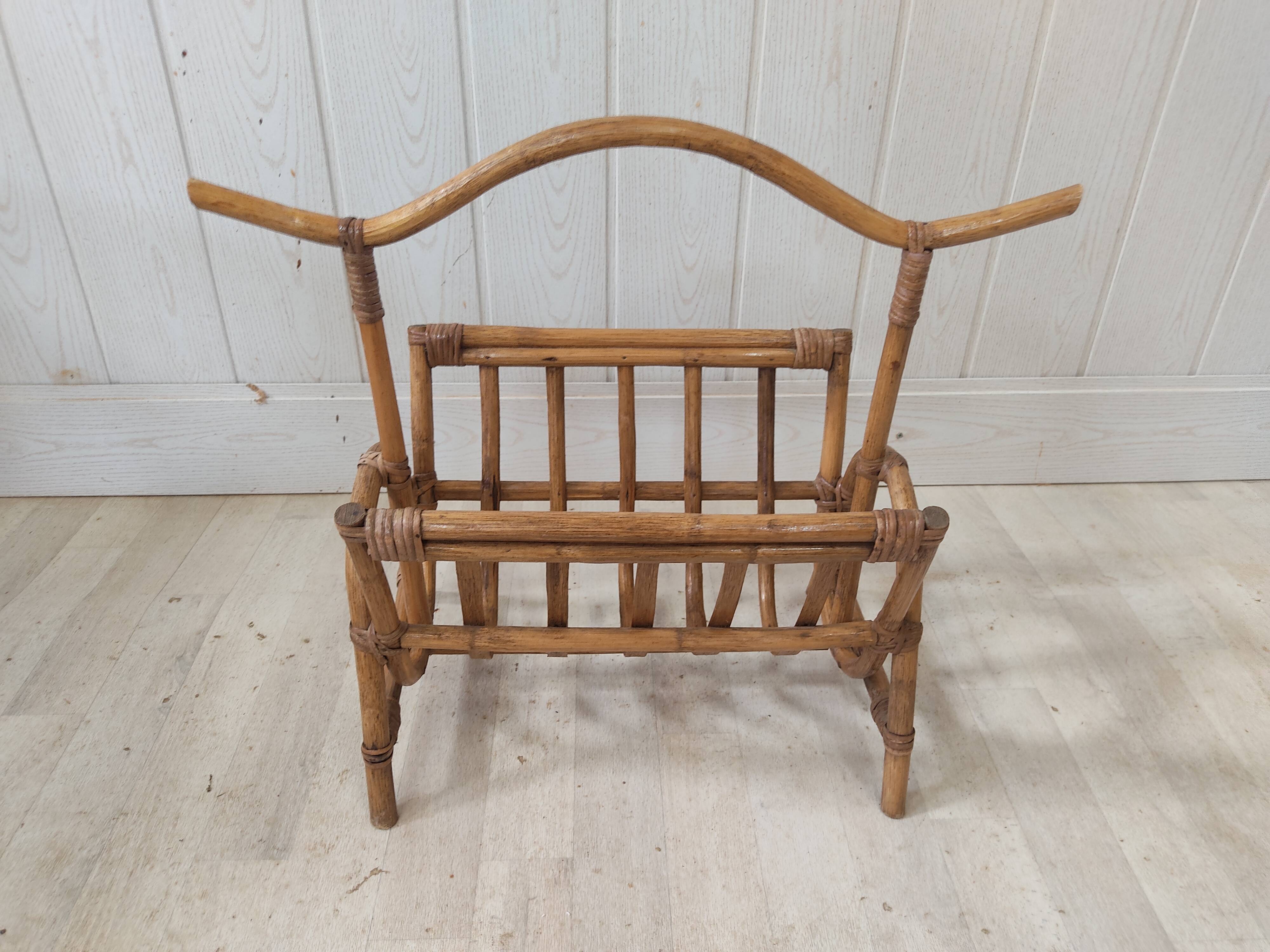 Rattan magazine holder