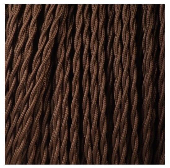 Turned wooden lamp base, fabric cable