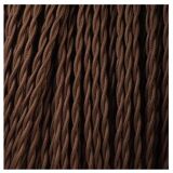 Turned wooden lamp base, fabric cable