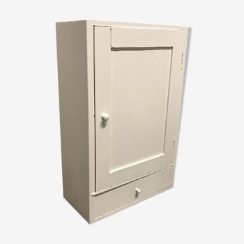 Pharmacy white painted wooden toilet cabinet with 40 year drawer