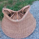 Rattan armchair and rattan coffee table from the 70s
