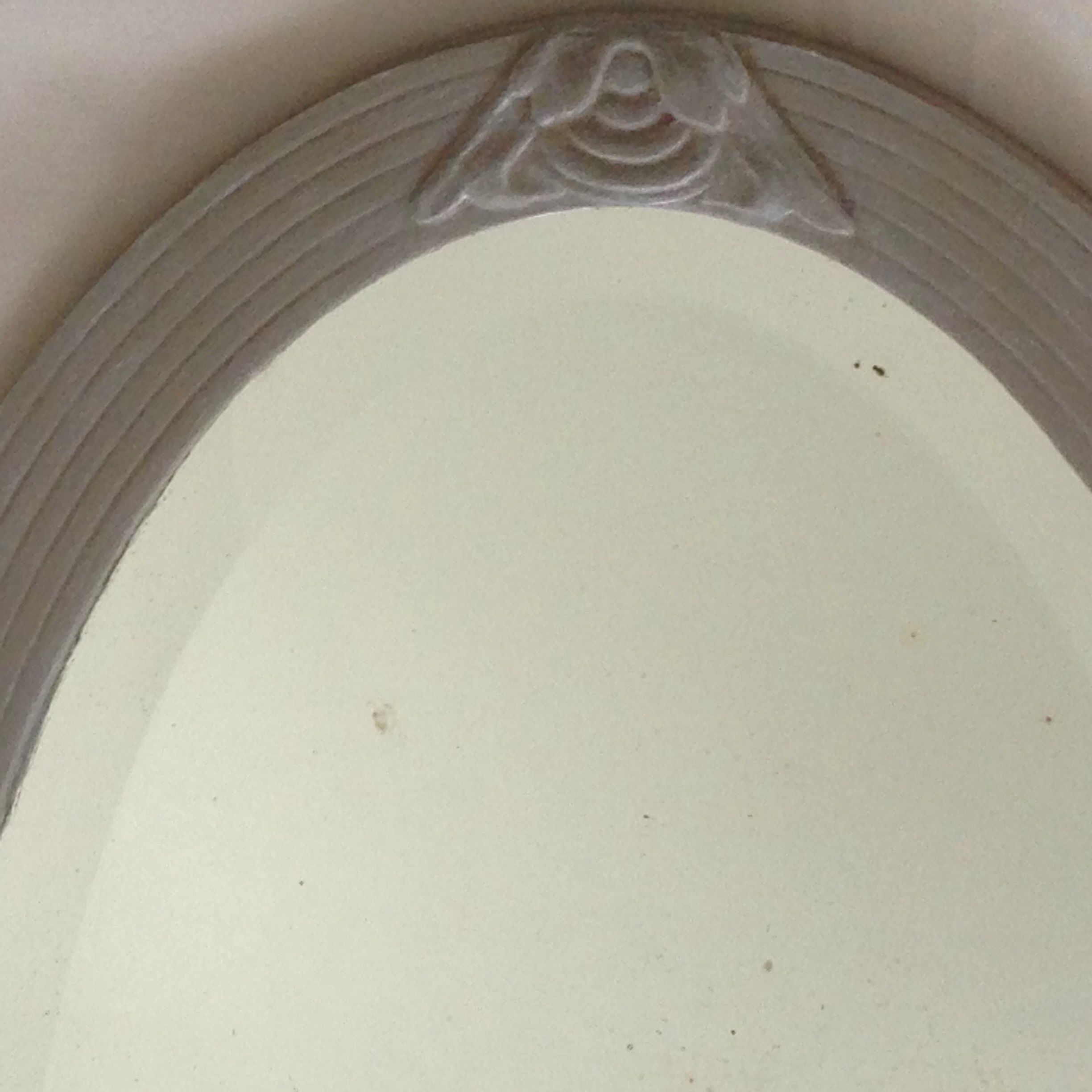 Mirror beveled art deco white 66x39cm