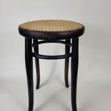 Blackened curved wooden stool Thonet