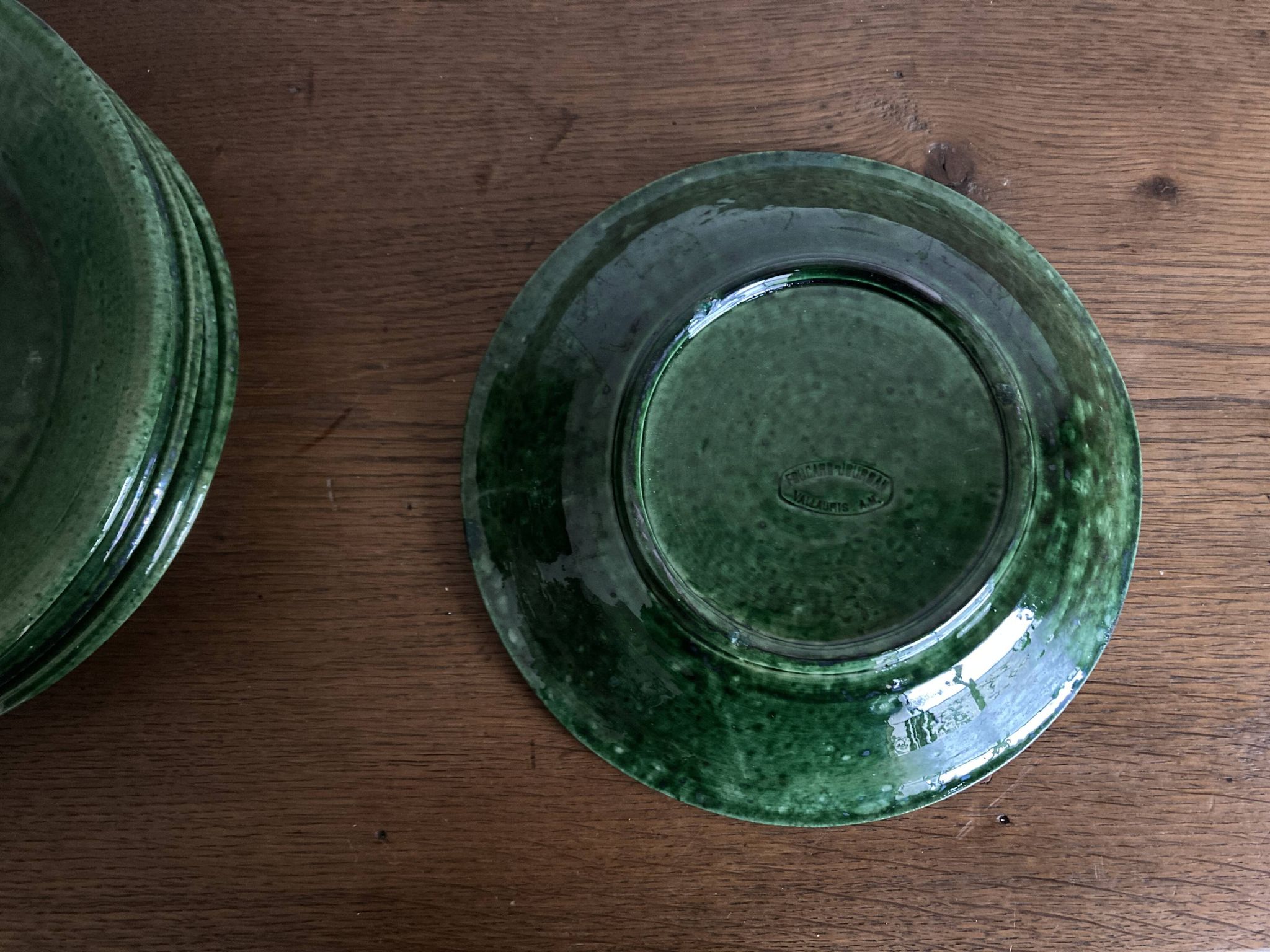 Set of 6 Aegitna glazed earthenware plates 1960