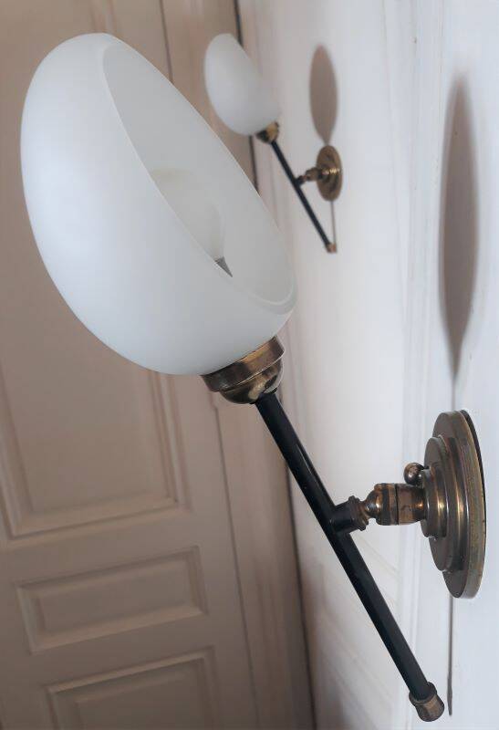 1950 Lunel articulated torchiere wall lights