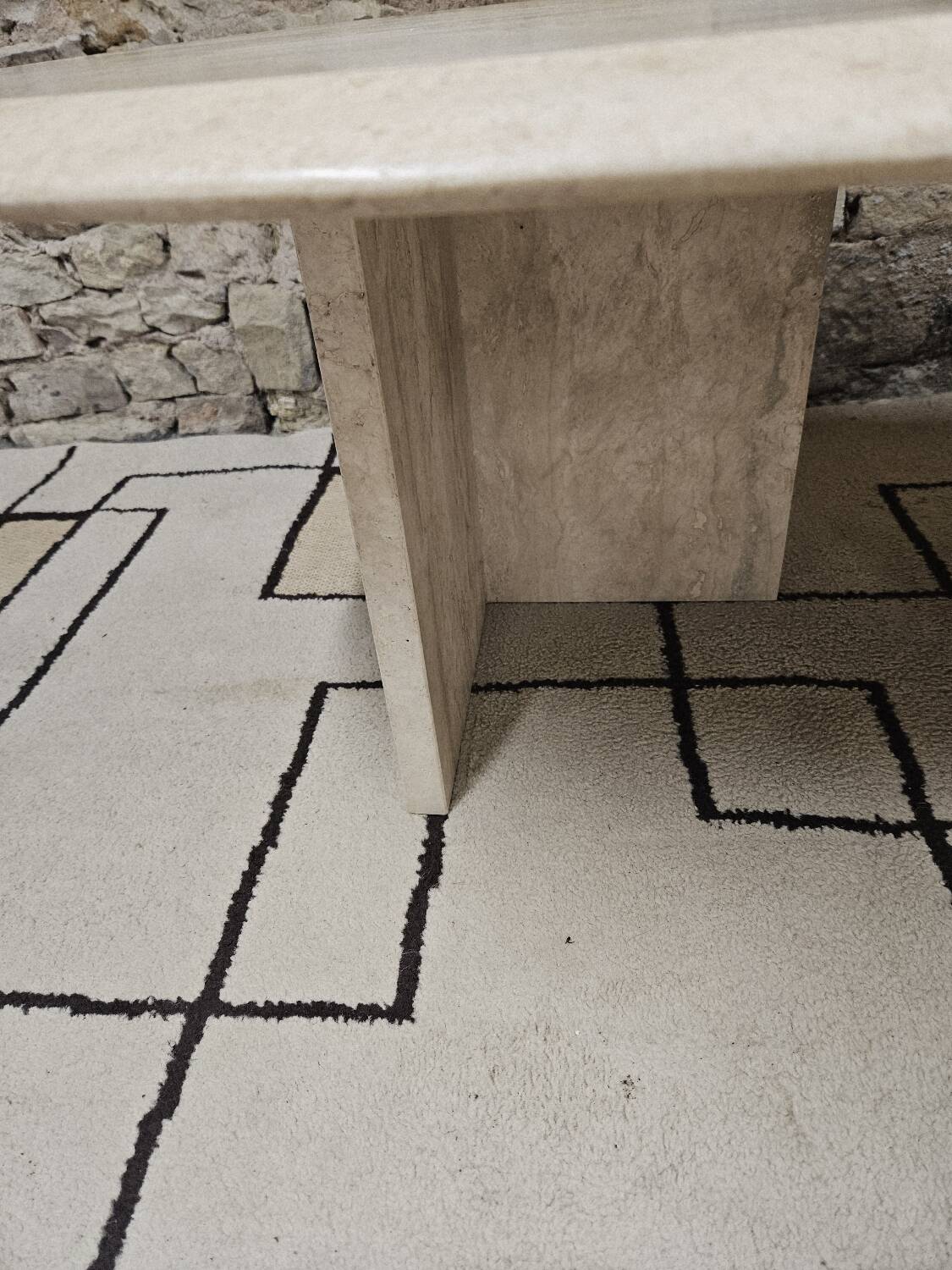 Vintage travertine table 1980"