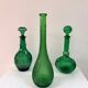 Green carafe Empoli Italy with diamond points - 1960