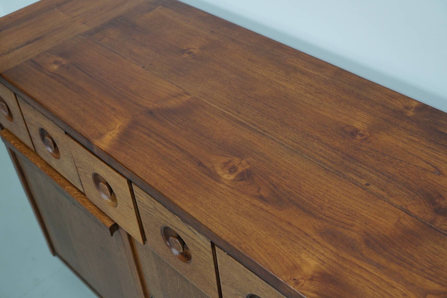 Dutch Industrial Oak Apothecary / Bakery Cabinet, circa 1950s