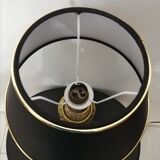 Lampe de chevet en verre ciselé et laiton doré