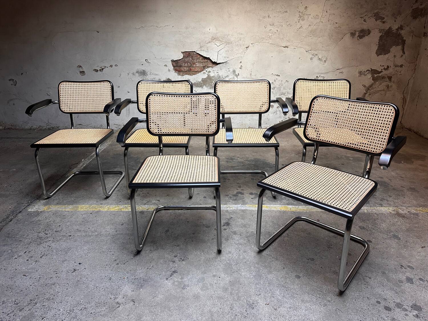 Set de 6 chaises Cesca B64 par Marcel Breuer