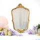 Baroque-style wall mirror / H49 cm x 30 cm /Decor shell and foliage / Golden with gold leaf
