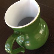 Pitcher ball in glazed green ceramic vintage 60s-70s