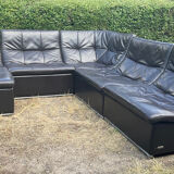 Incanto Italy modular corner sofa in brown leather