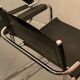 Pair of chrome and leather tube chairs