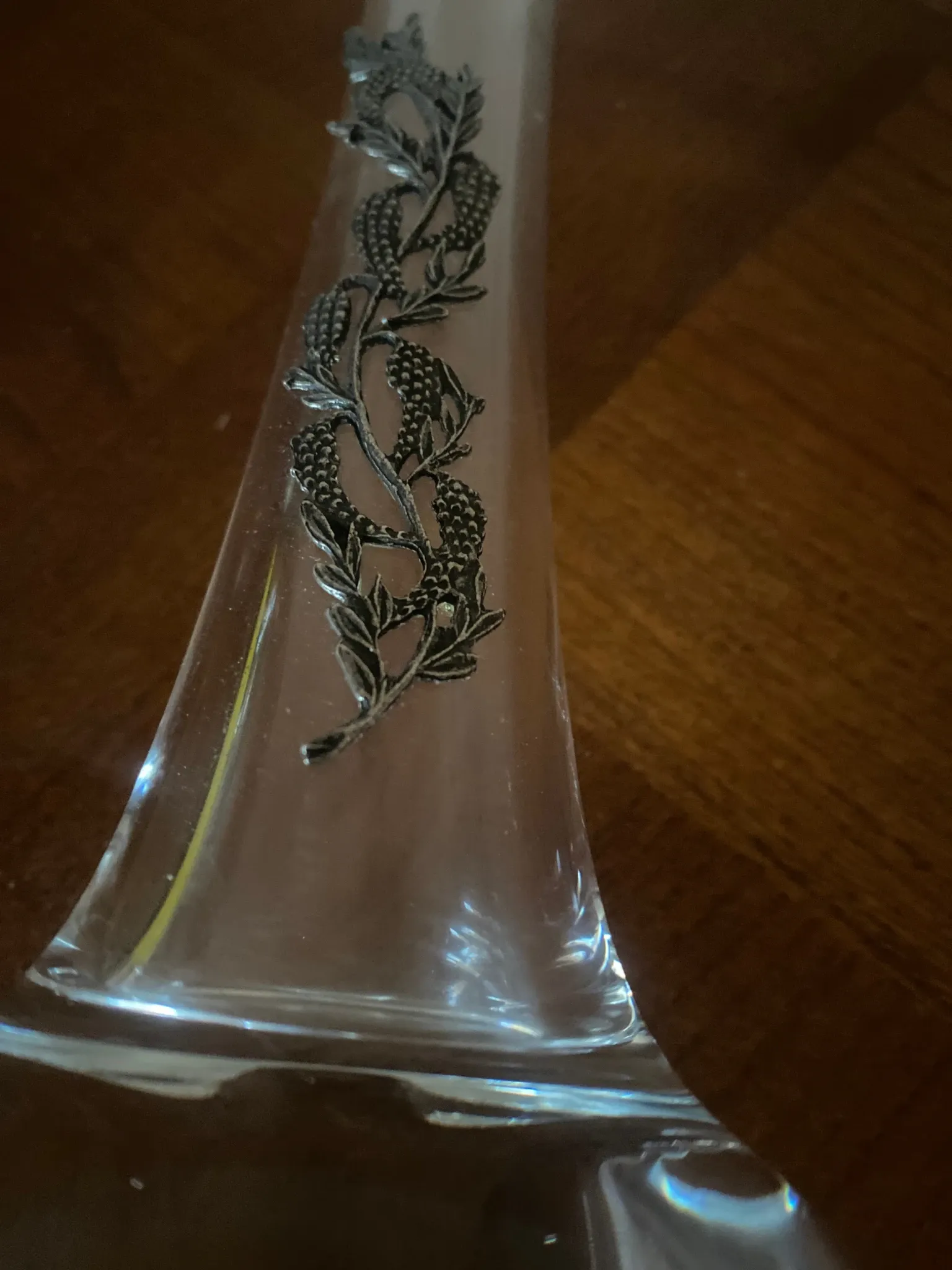 Single flower vase decorated in pewter