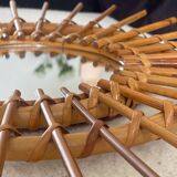 1960s rattan sun mirror.