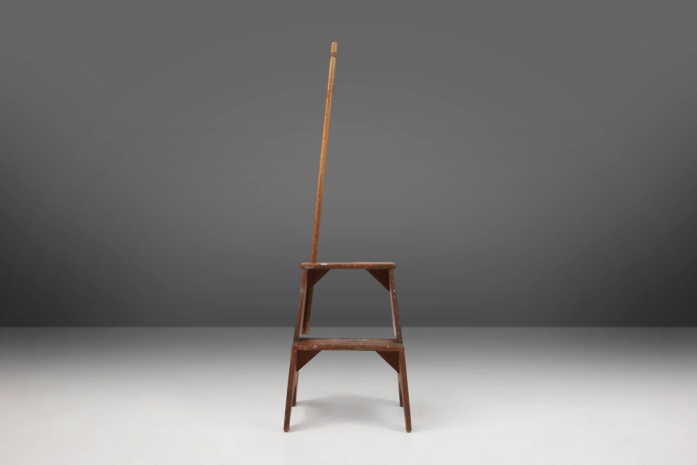 Industrial Wooden Stepladder, France ca. 1900