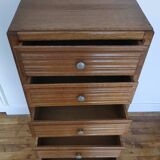 chest of drawers oak five drawers 1950s