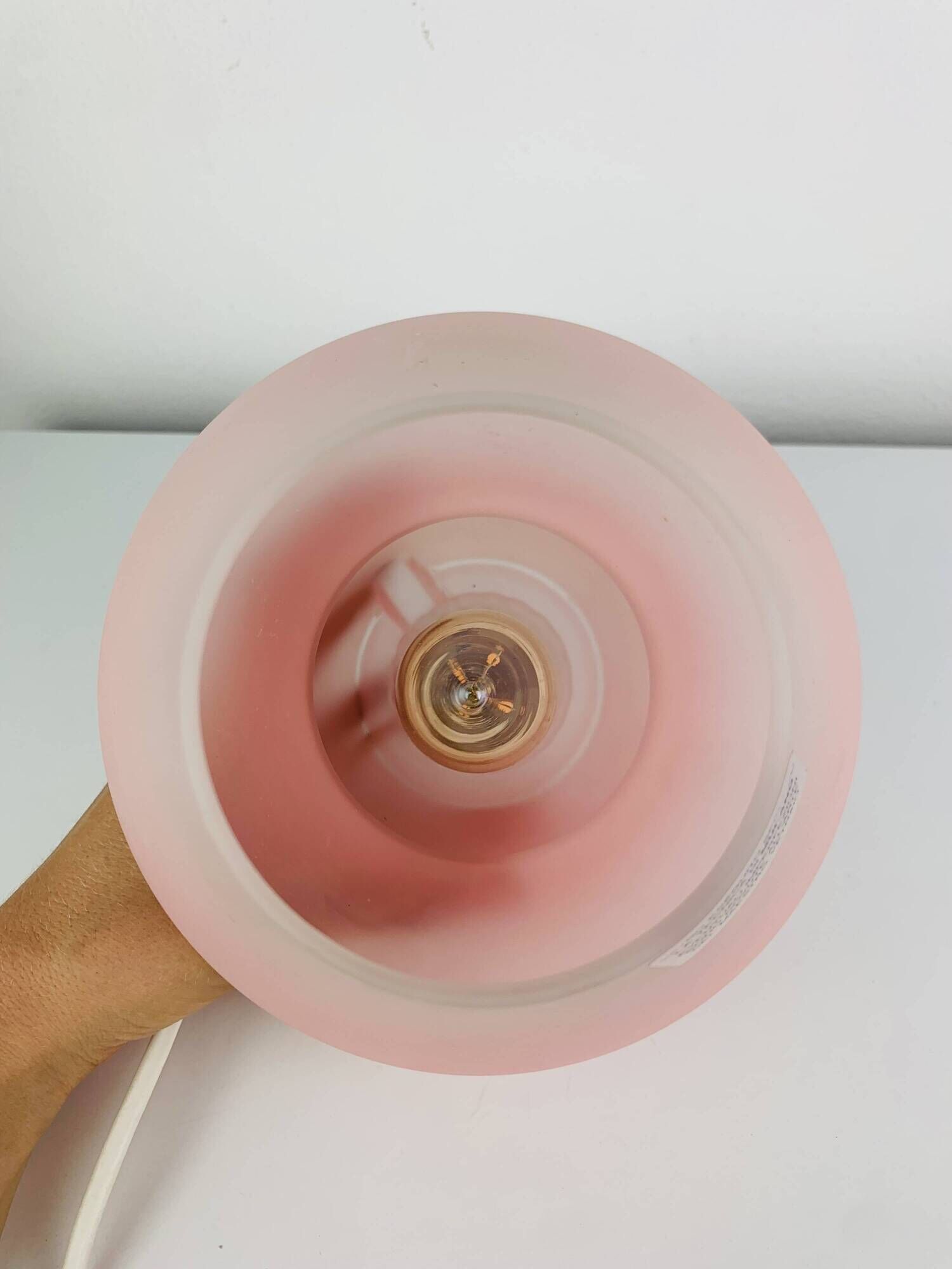 Mushroom lamp in pink Murano glass, vintage