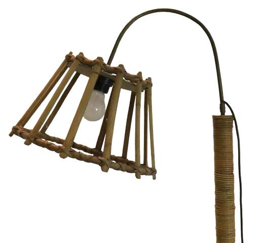 vintage Rotan vloerlamp