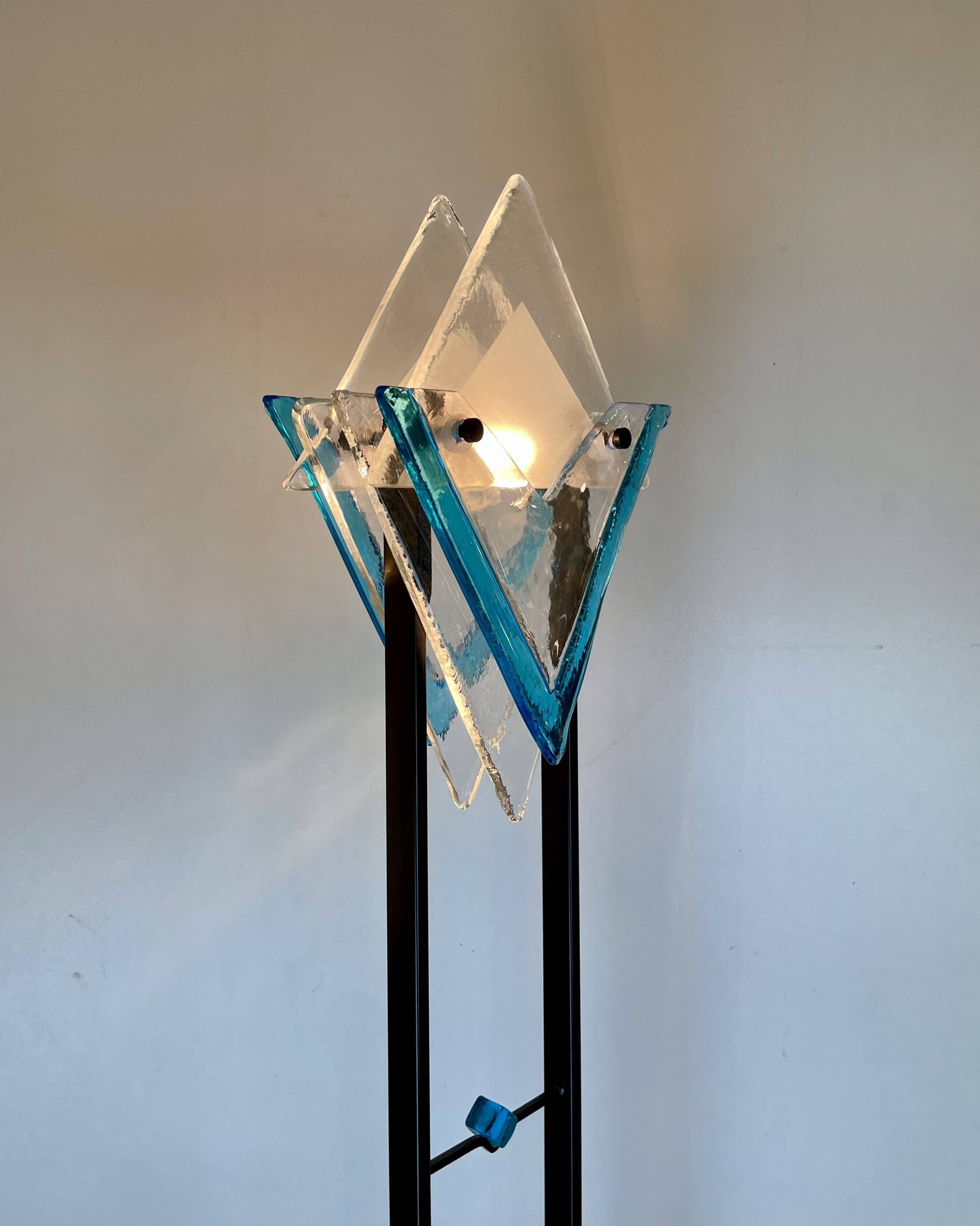 Post-Modern Floor Lamp att. to Mazzega, Italy, 1980s