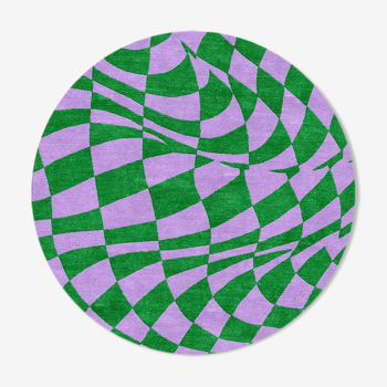 Round carpet purple tiles diam 100cm