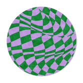 Round carpet purple tiles diam 100cm