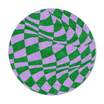 Round carpet purple tiles diam 100cm