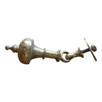 Heurtoir de porte goutte d'eau / battant de cloche en fer forgé martelé avec dorure