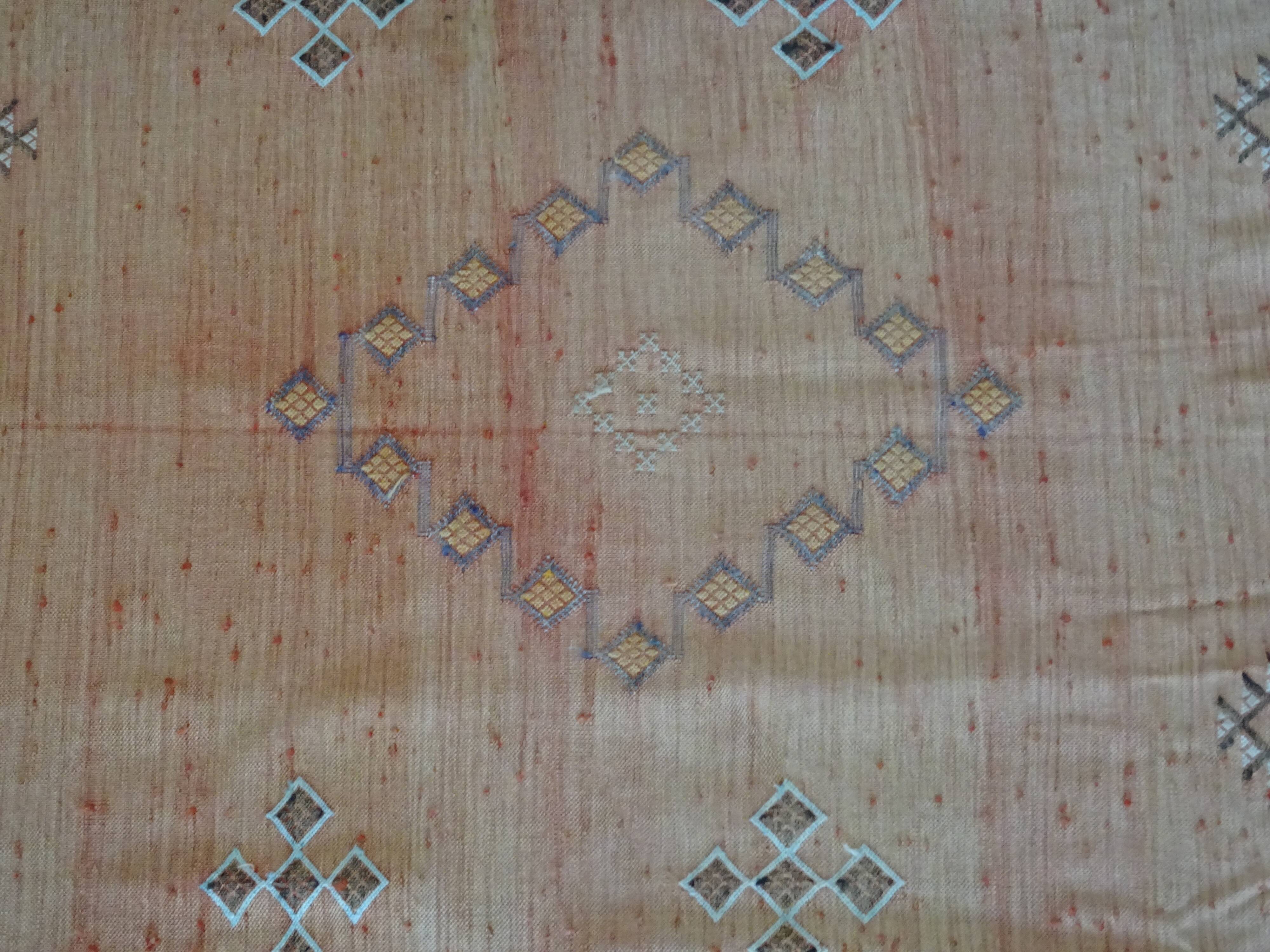 Berber carpet sabra Morocco plant fibers around 1930