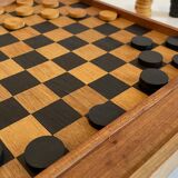 Game of checkers wood dovetail assembly vintage