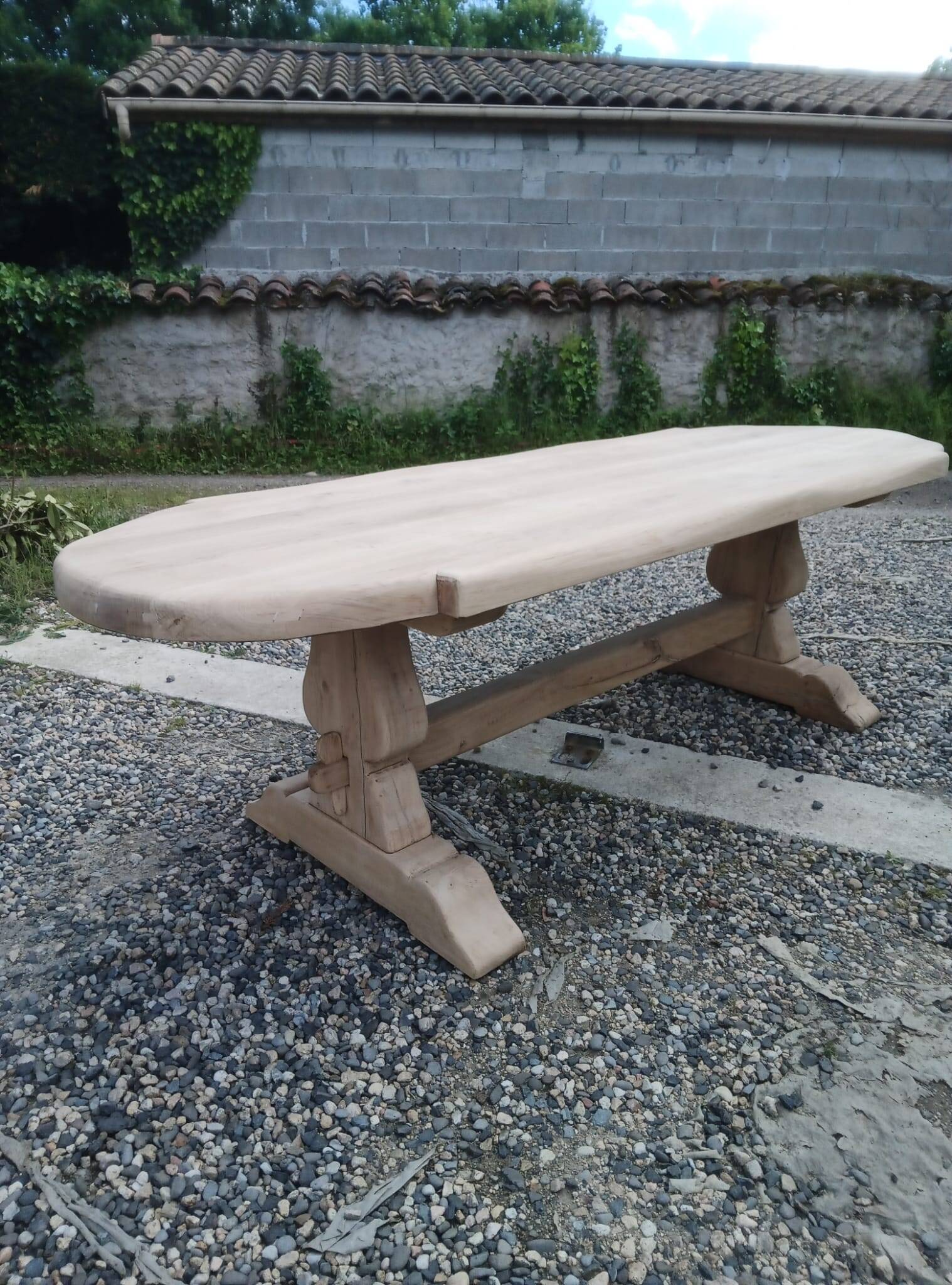 Large monastery table made of solid oak.