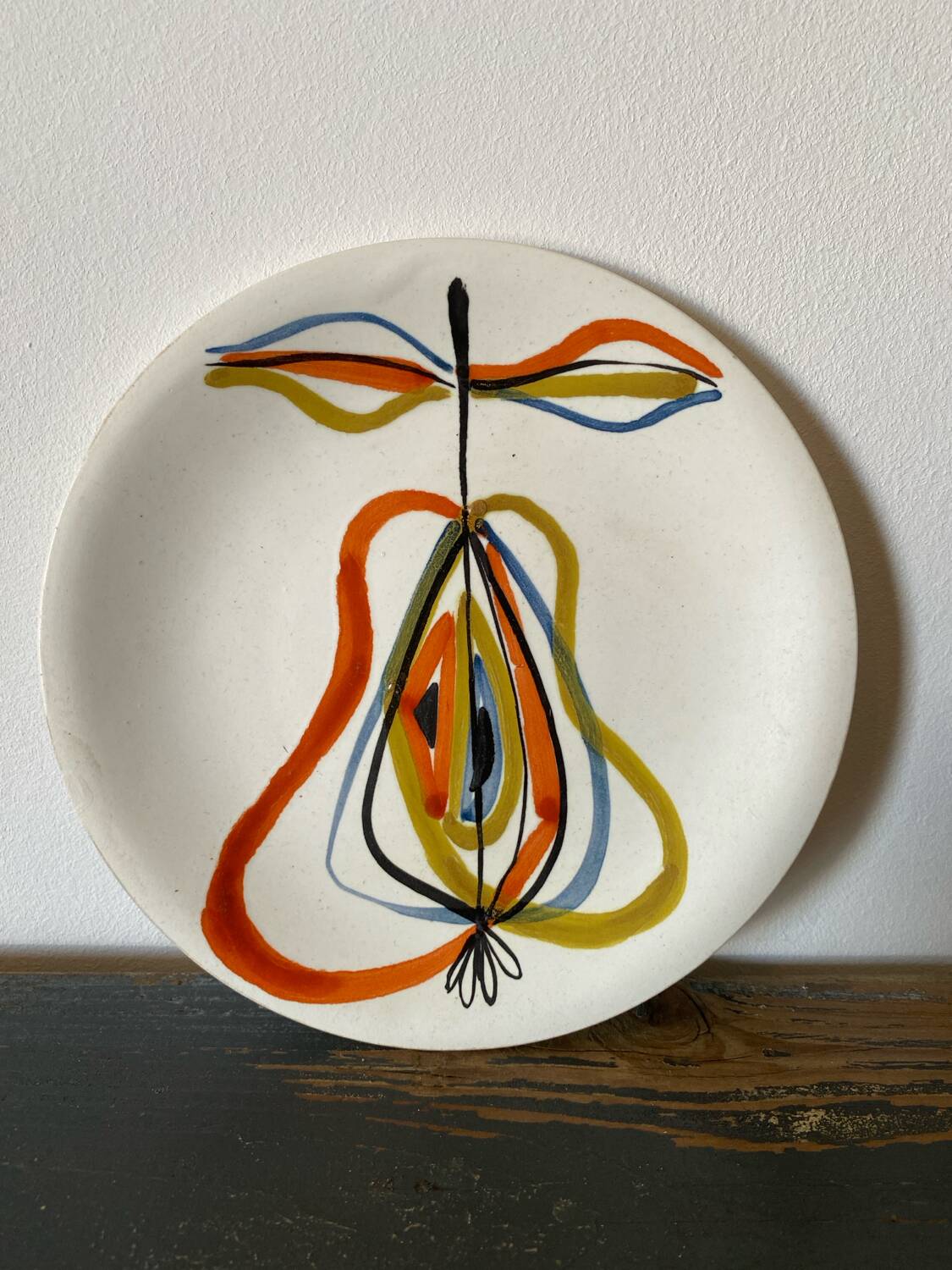 Small pear plate Roger Capron, Vallauris