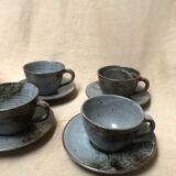 Set teapot and cups, by Thierry and Chantal Robert, 1970