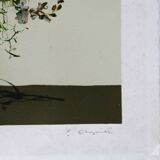Vase de delphiniums lithographie originale signée cheyssial 1907 1997
