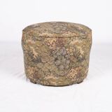 Upholstered pouf in verdure tapestry style, France, late 19th century.