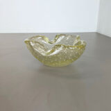 Murano Glass "Gold Dust Bubble" Bowl Element Shell Ashtray Murano, Italy, 1970s