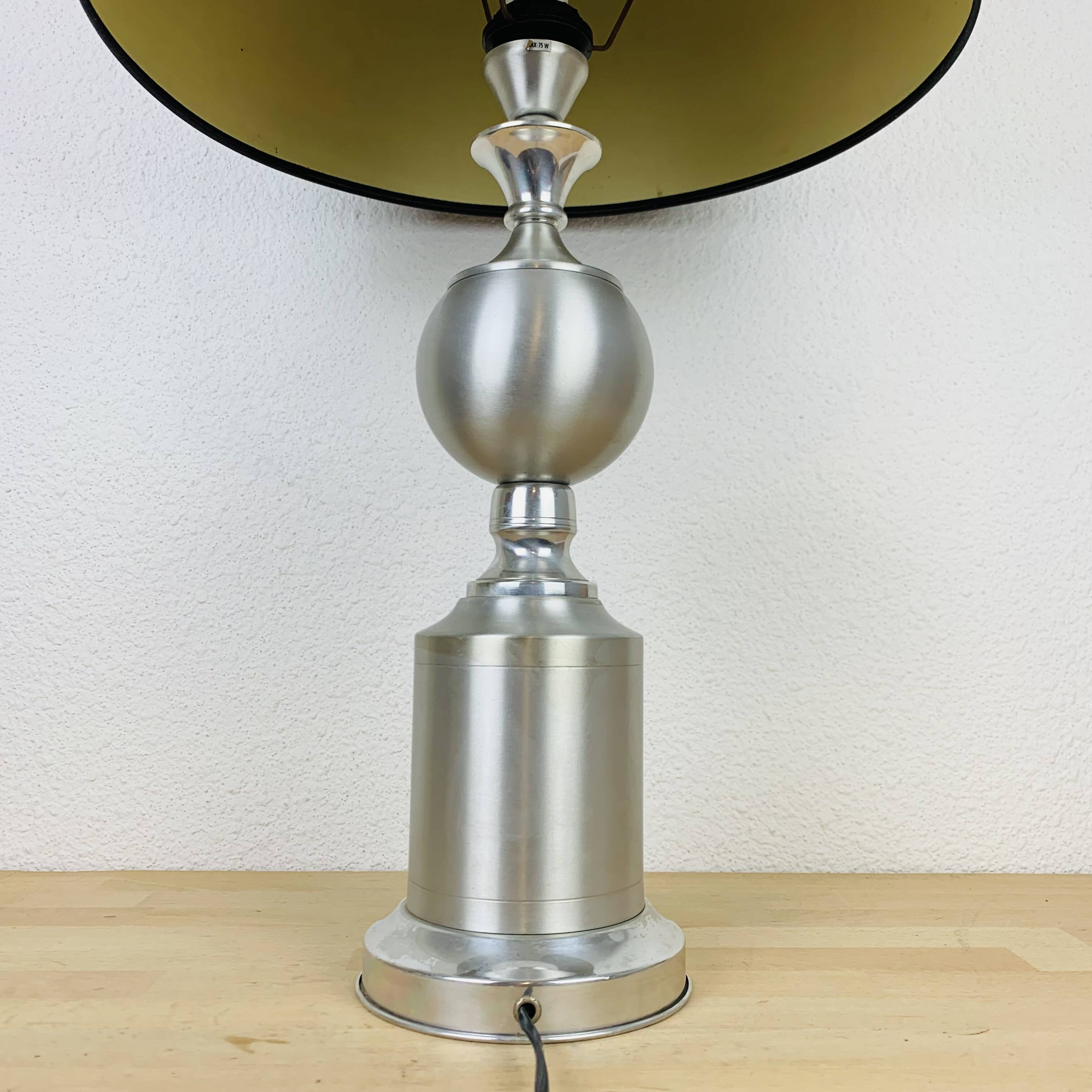 Brushed aluminum lamp from the 70s