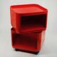 Module de rangement Kartell rouge design italien des années 70