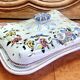 Ancien plat couvert faïence Gien modèle corne d’abondance XIX