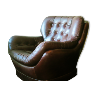 Leather pod club chair Brazilian influence, 1960s