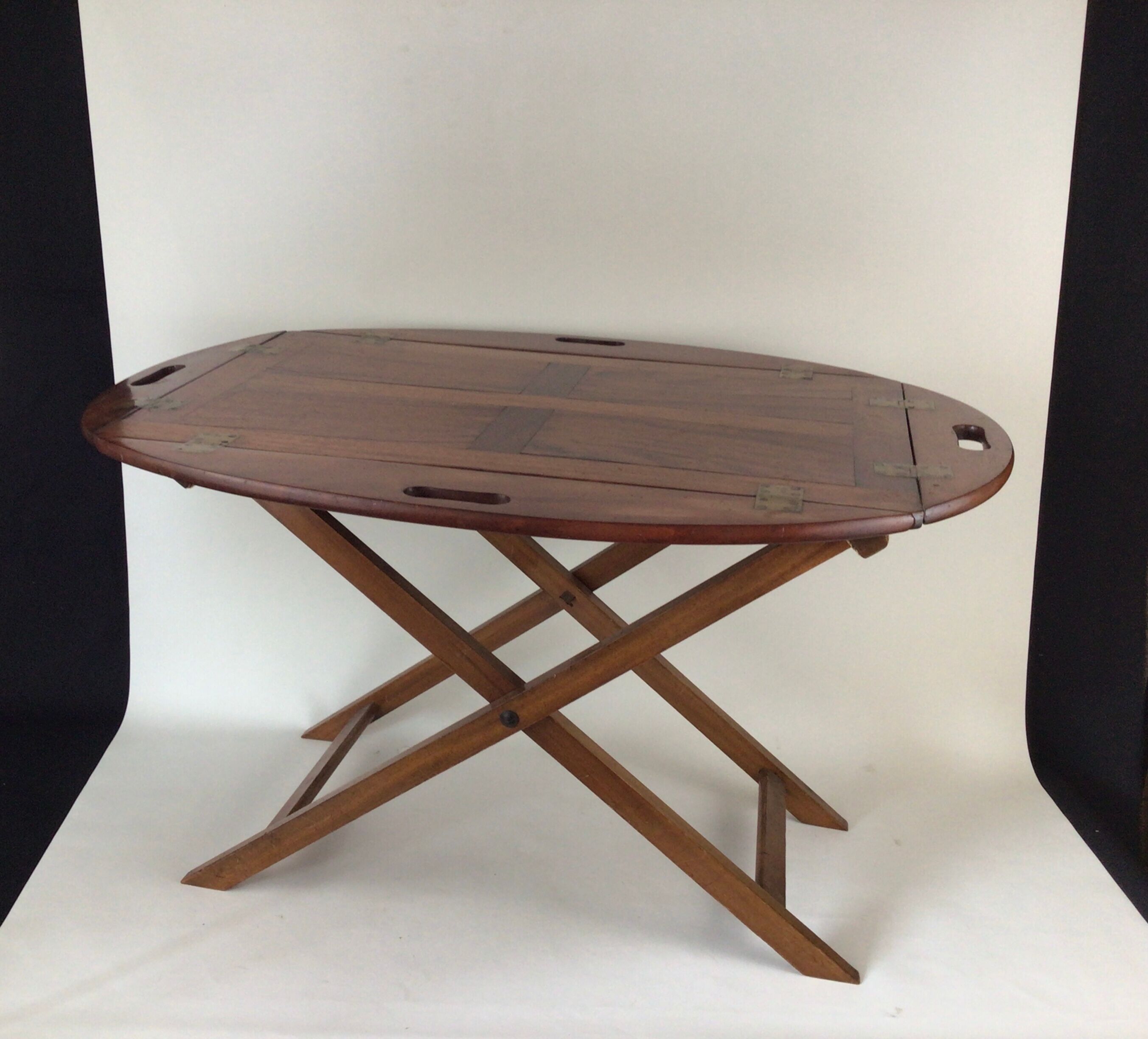 Marine coffee table mahogany "butler" top