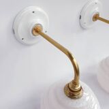 Clichy glass swan neck wall lamp