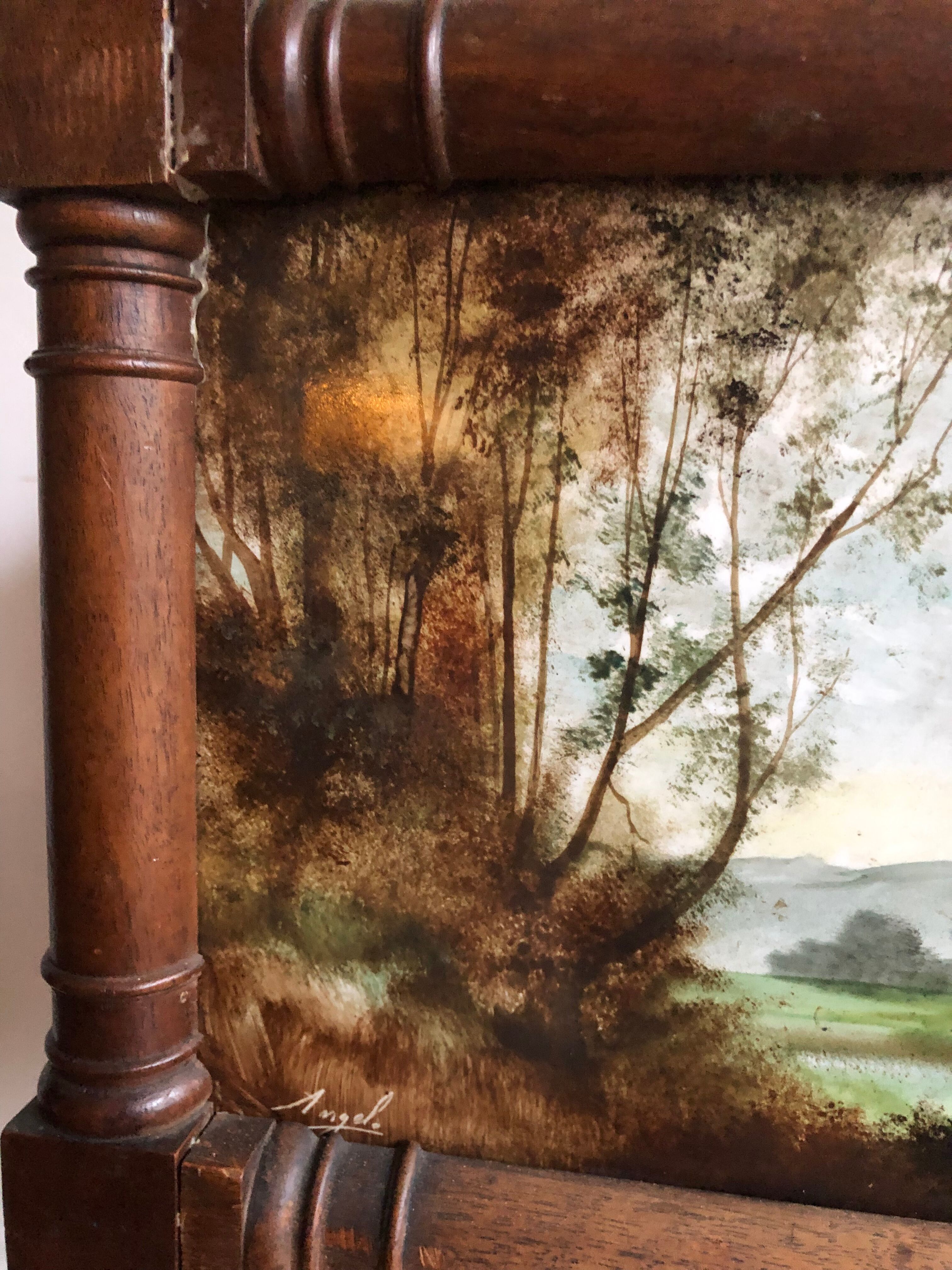 Old planter with painted earthenware
