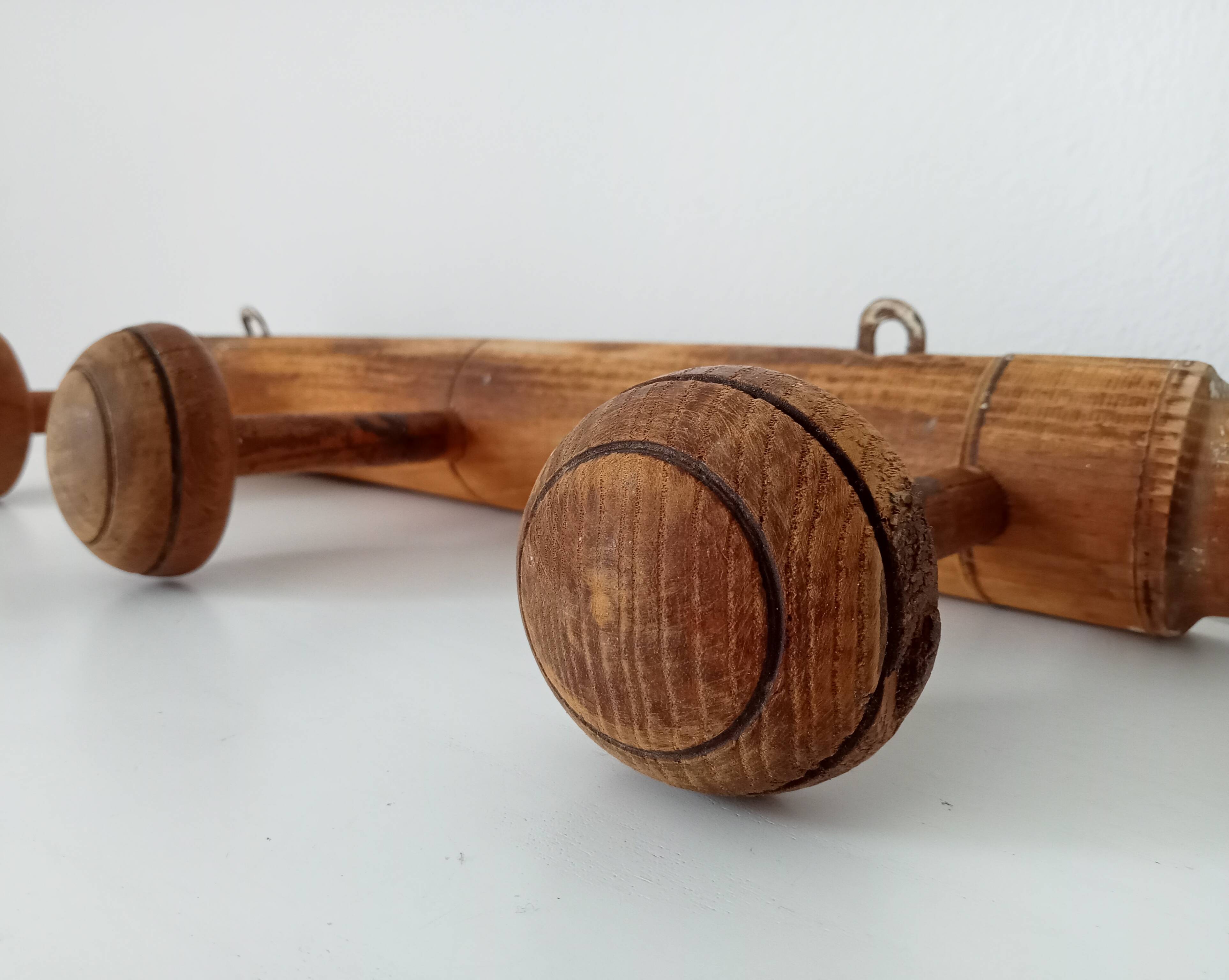 Vintage popular art wall coat rack from the 1950s